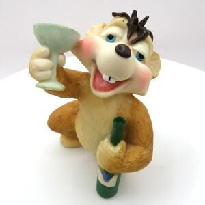 HSC UK Chip wrecked Figurine Drunk Chipmunk Wine Humor LE 74/945 1995